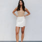 Ginay Top - Tan/White