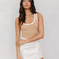 Ginay Top - Tan/White