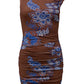 Giselle Dress - Chocolate/Blue Paisley