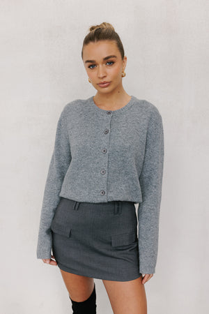 Heather Cardigan - Grey Marle