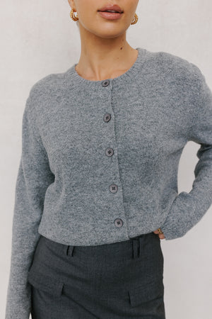 Heather Cardigan - Grey Marle