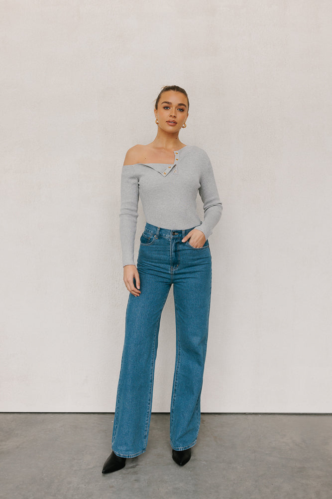 Quimper Long Sleeve Top Grey