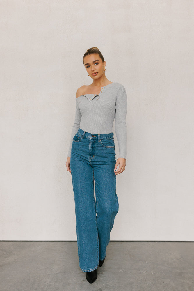 Quimper Long Sleeve Top Grey