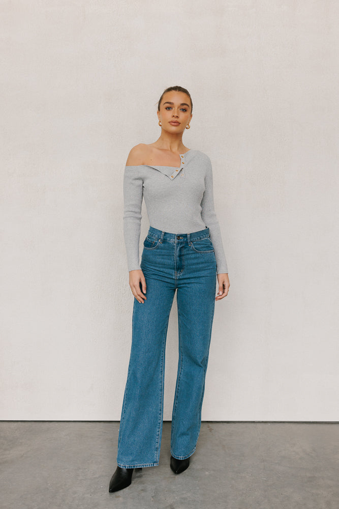 Quimper Long Sleeve Top Grey