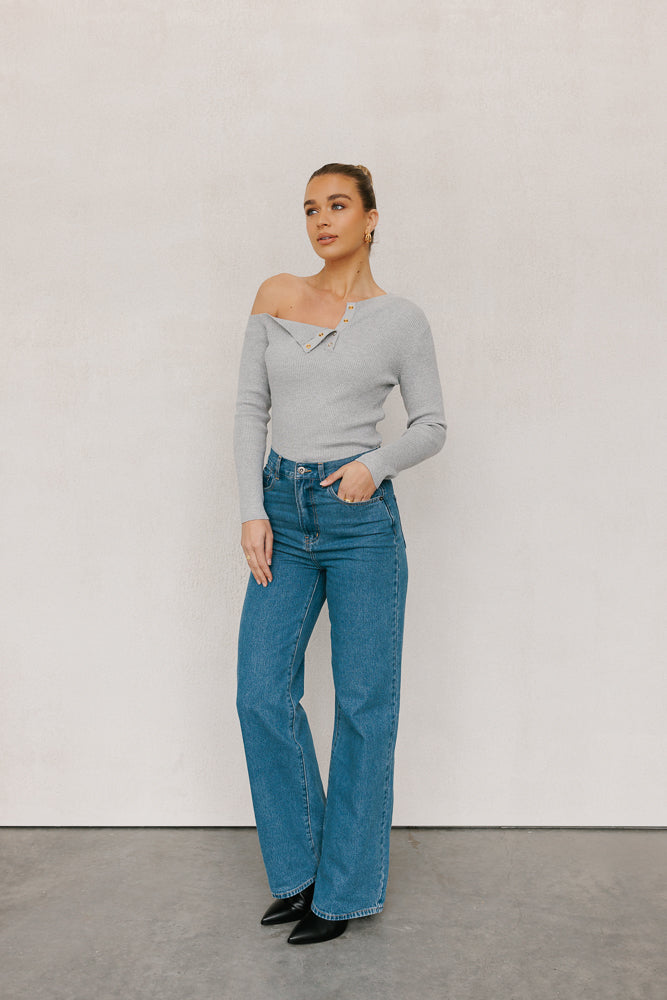 Quimper Long Sleeve Top Grey