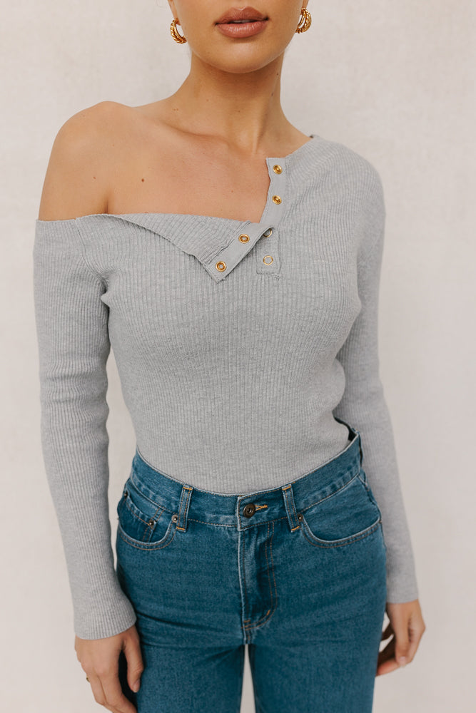 Quimper Long Sleeve Top Grey