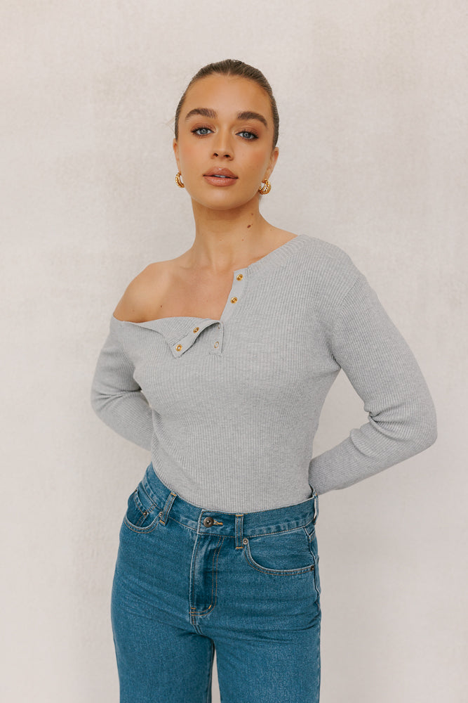 Quimper Long Sleeve Top Grey