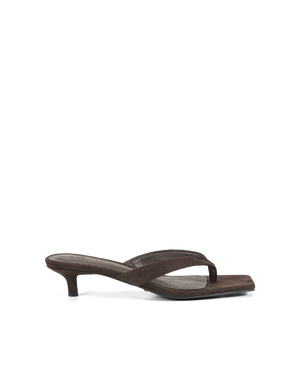 Heloise Heel Dark Chocolate Suede