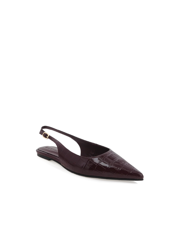 Henna Flats - Dark Chocolate Patent Croc