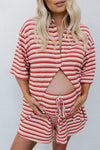 Madeline Set - Beige/Red Stripe