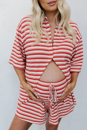 Madeline Set - Beige/Red Stripe