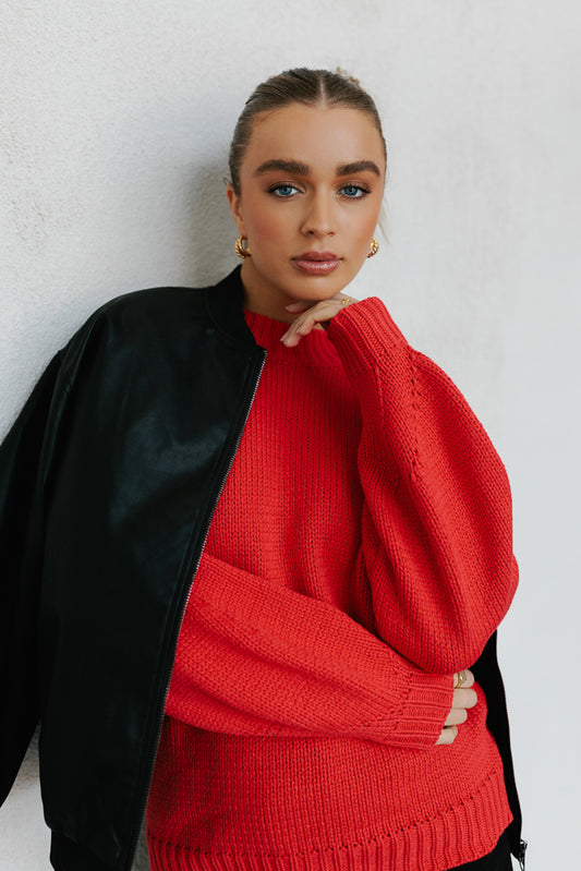 Matteo Knit Jumper - Red