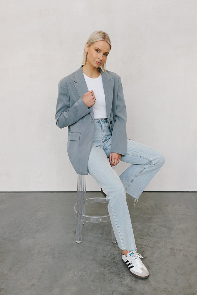 Ryder Boyfriend Blazer Grey