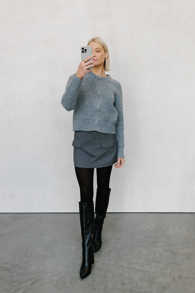 Patty Cardigan - Charcoal Marle