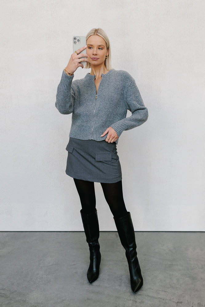 Patty Cardigan - Charcoal Marle