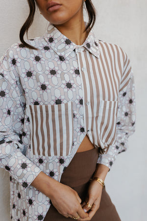 Heron Shirt - Sable Print