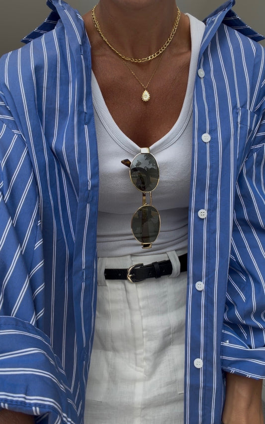 Oliver Shirt - Blue/ White Stripe