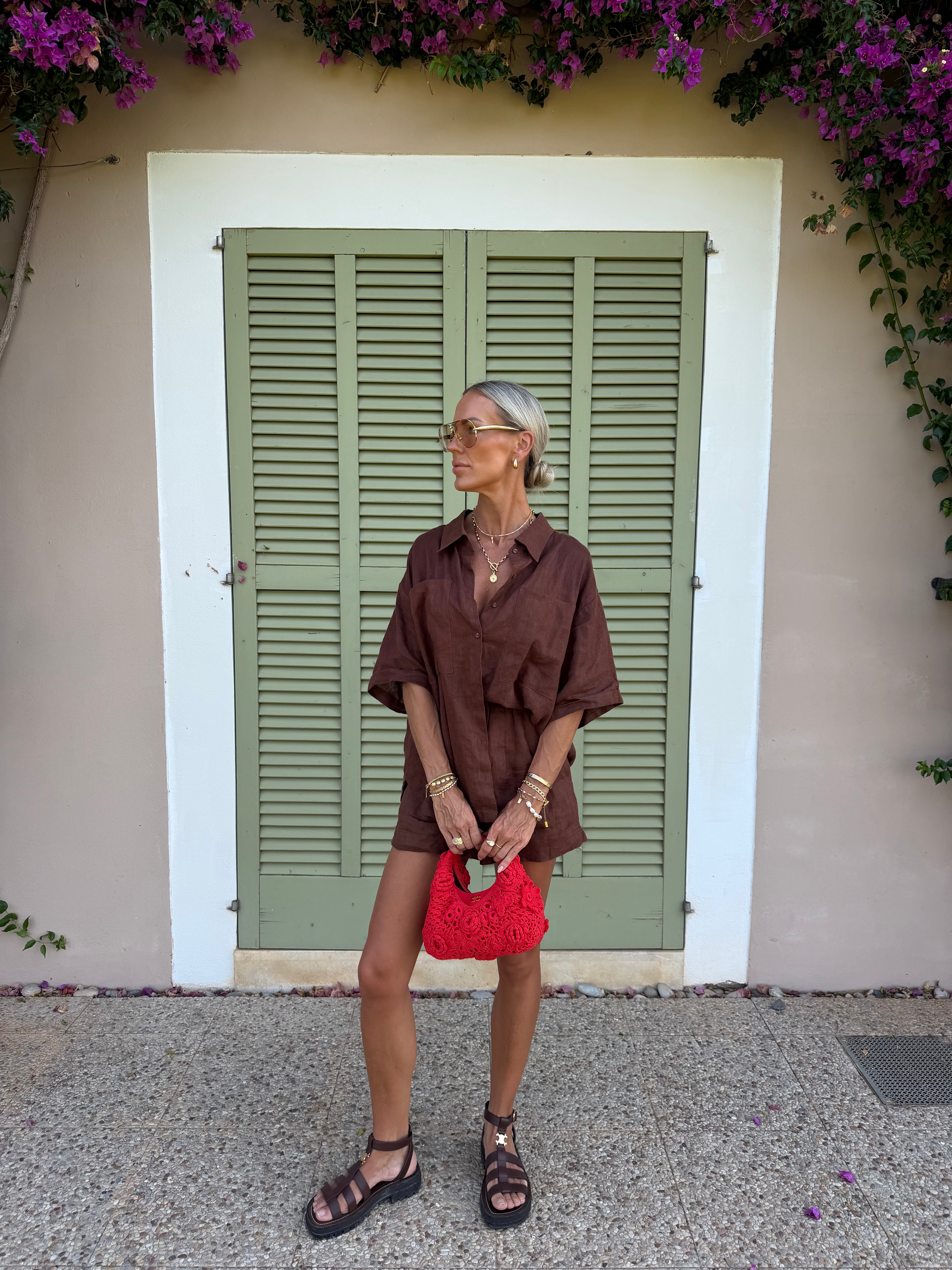 Santal Linen Shirt Chocolate
