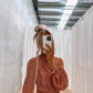 Juno Dress - Burnt Orange/Sand Print