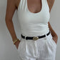 Kayla Pebble Stud Belt - Black / Gold