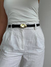 Kayla Pebble Stud Belt - Black / Gold