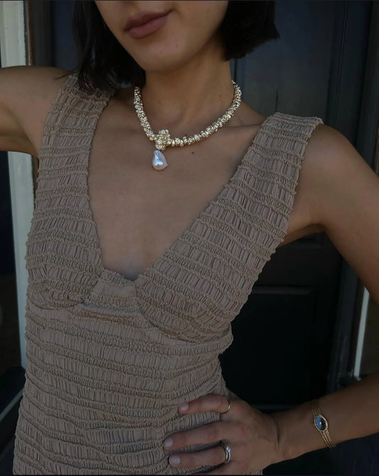 Jewel Necklace - Gold/ Baroque Pearl