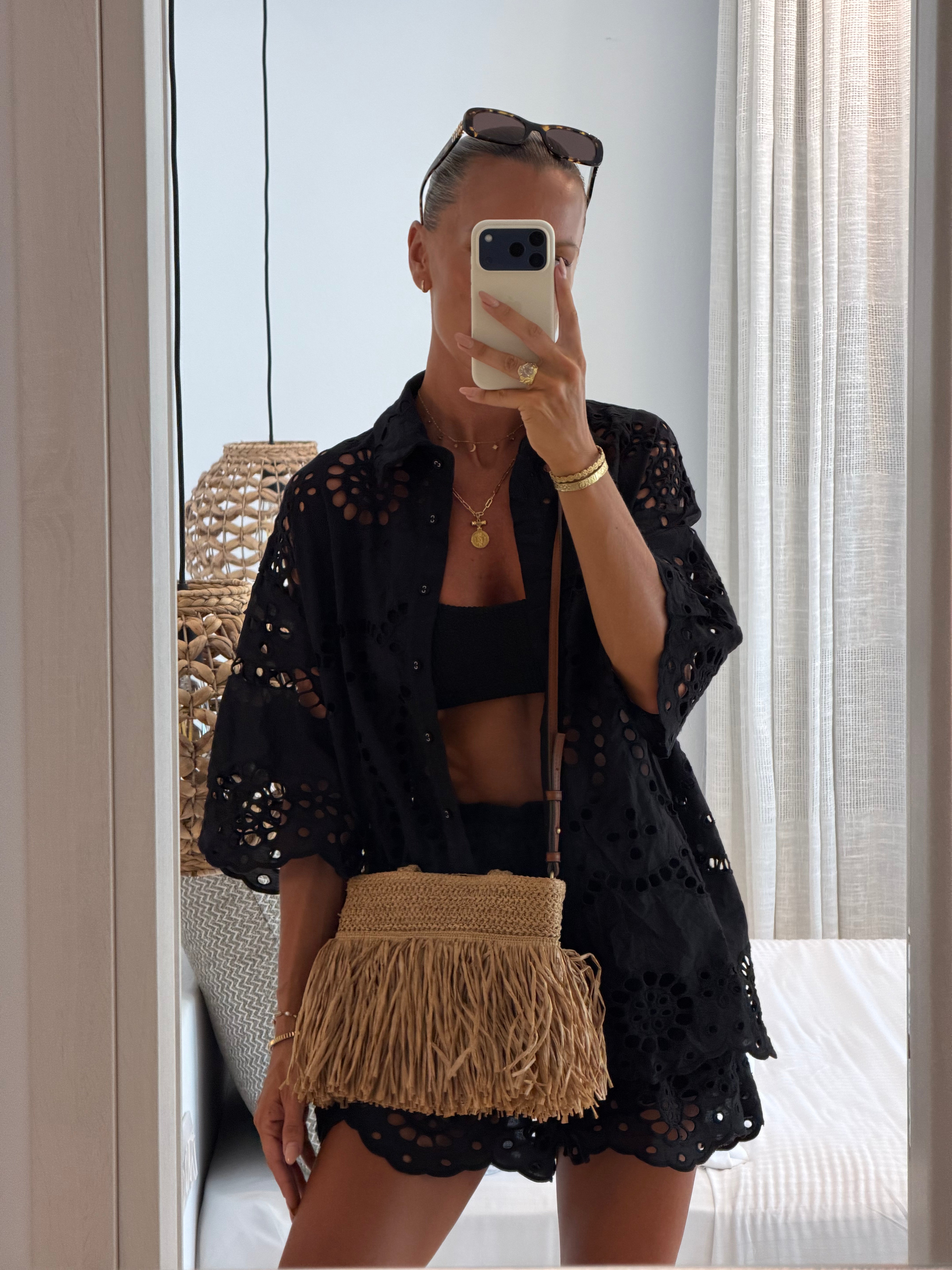 Immy Shirt Black Sicily Lace