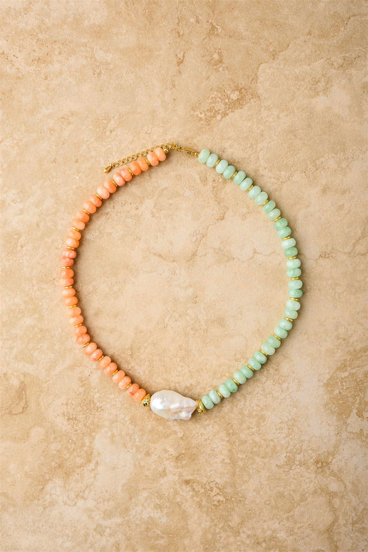 Sorbet Necklace - Peach Moonstone/ Amazonite