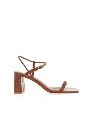 Isobella Heels - Dark Tan Croc