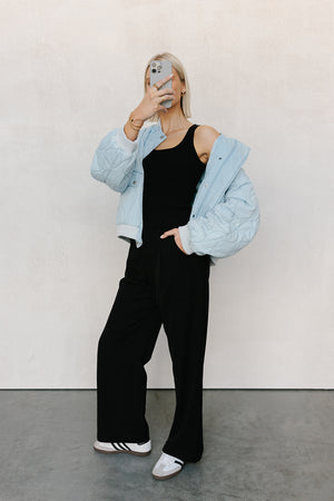 Inese Bomber Jacket - Washed Light Denim