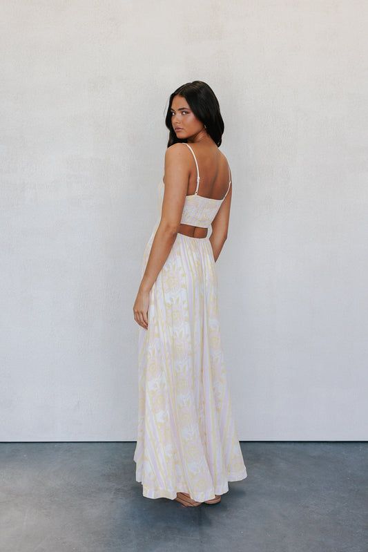 Izrah Dress - Lemon/Pink Floral