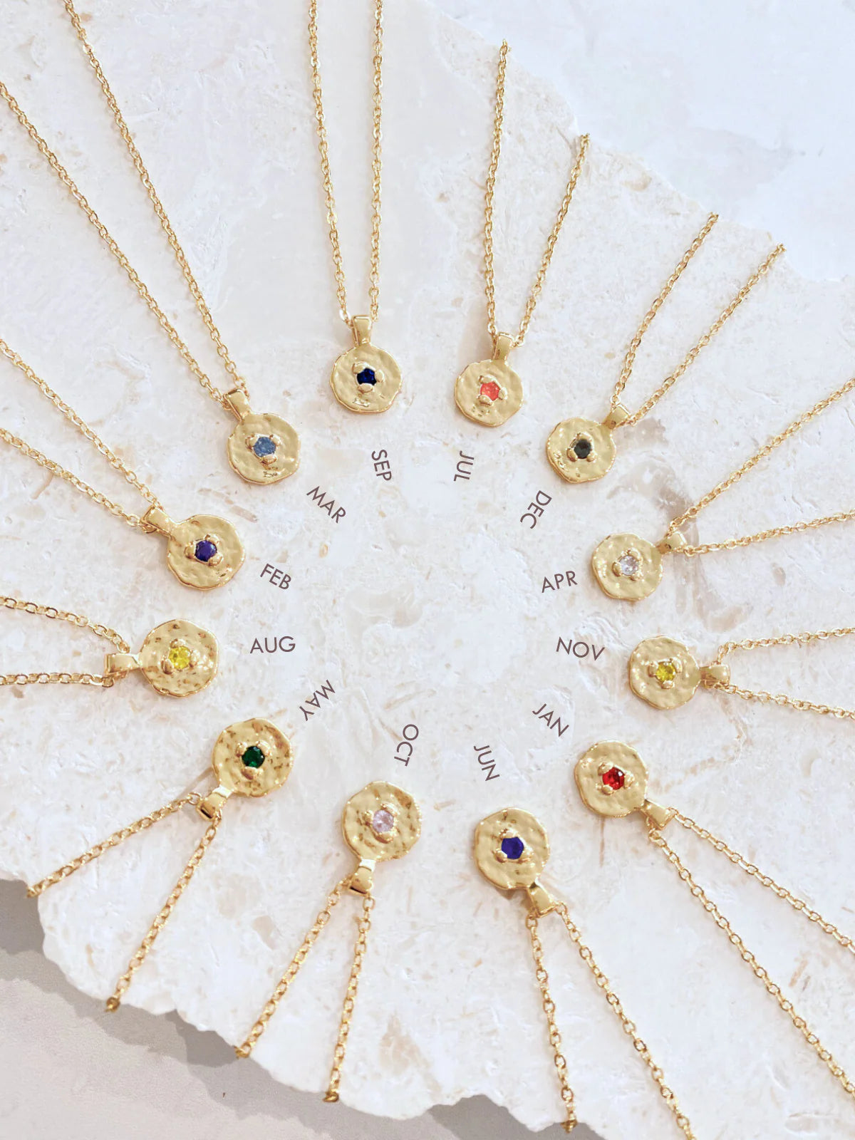 Birthstone Necklace Gold