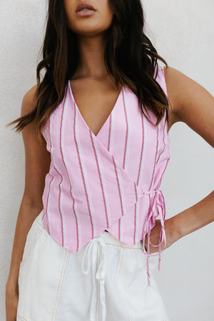 Jess Top - Pink/Red Stripe