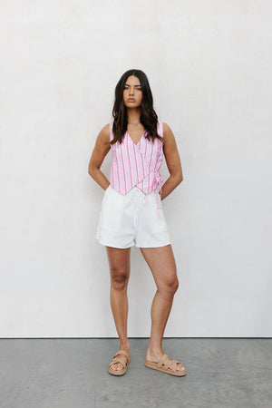 Jess Top - Pink/Red Stripe