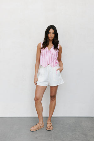 Jess Top - Pink/Red Stripe