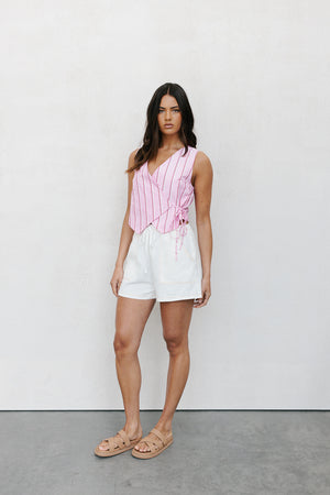 Jess Top - Pink/Red Stripe