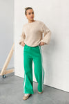 Jetta Pants - Green/White Stripe