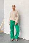 Jetta Pants - Green/White Stripe