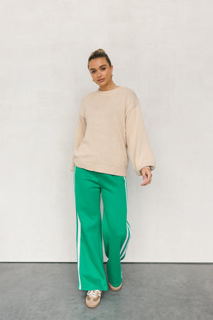 Jetta Pants - Green/White Stripe