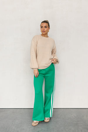 Jetta Pants - Green/White Stripe