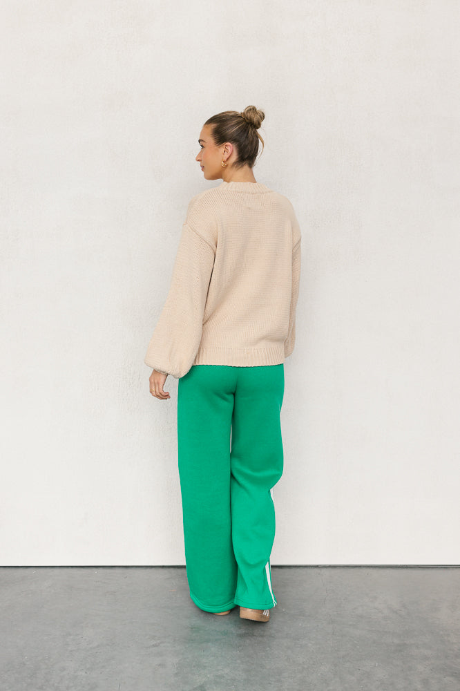 Jetta Pants - Green/White Stripe