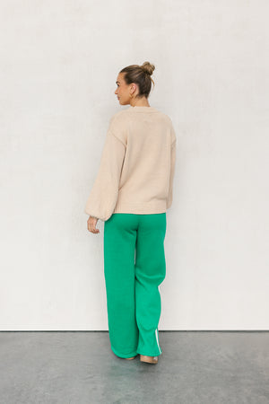 Jetta Pants - Green/White Stripe