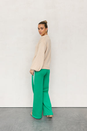 Jetta Pants - Green/White Stripe