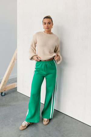 Jetta Pants - Green/White Stripe