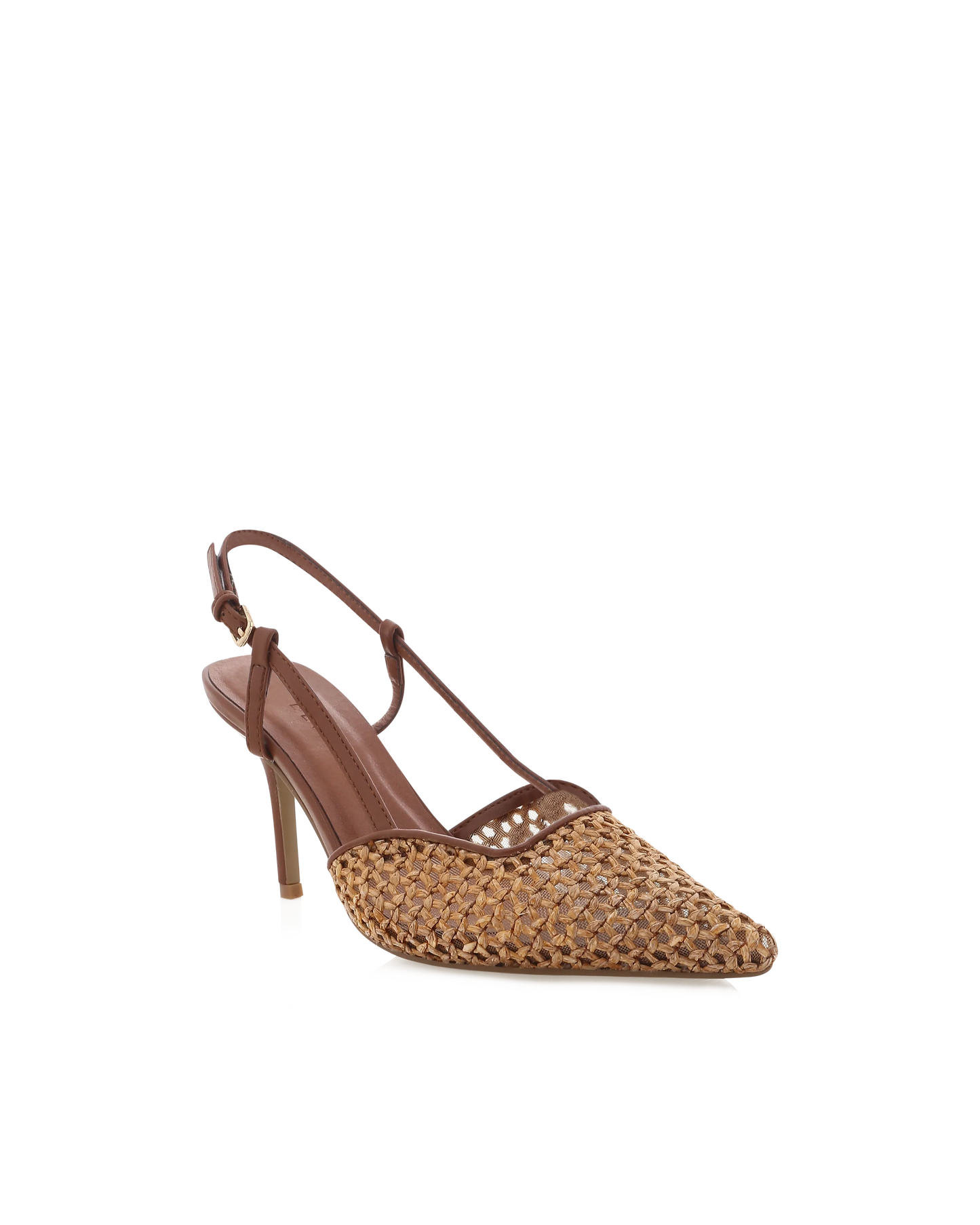 Kameron Heels - Dark Tan/Natural Raffia