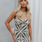 Kasen Dress - Cream/Black Geometric