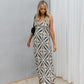 Kasen Dress - Cream/Black Geometric