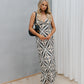 Kasen Dress - Cream/Black Geometric