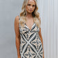 Kasen Dress - Cream/Black Geometric