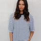 Kell Tee - White/Black Stripe